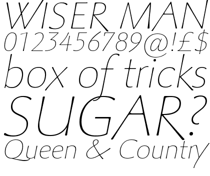 Palatino&trade; Sans Informal Com Ultra Light Italic