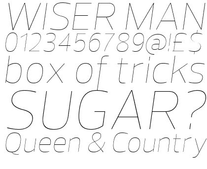 Prelo Hairline Italic