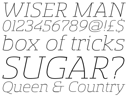 Sancoale Slab Extended Thin Italic