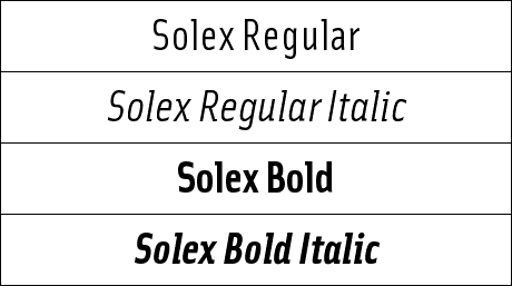 Solex Regular &amp; Bold