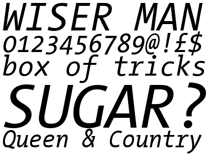 TheMix Mono Semi Condensed Regular Italic