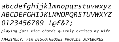 Thordis Sans Mono CE Regular Oblique