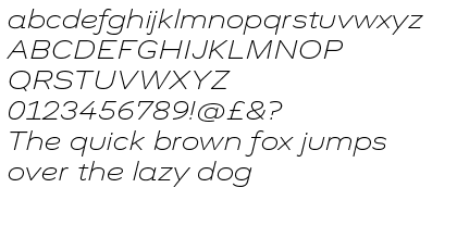 Trilogy Sans&trade; Expanded Thin Italic